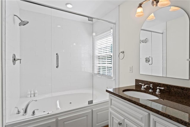 7105 Haw Crk, Gainesville, GA 30506 - full bath featuring vanity and a combined bath / shower with jetted tub