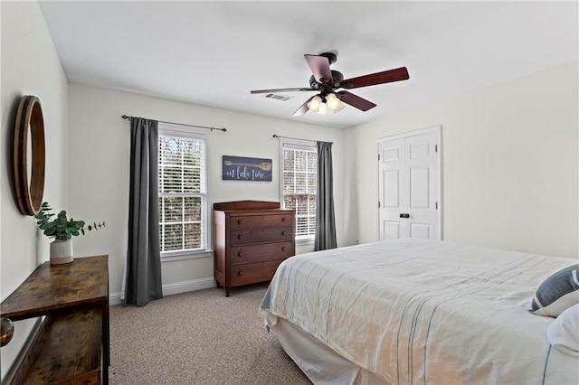 7105 Haw Crk, Gainesville, GA 30506 - carpeted bedroom with visible vents, ceiling fan, and baseboards