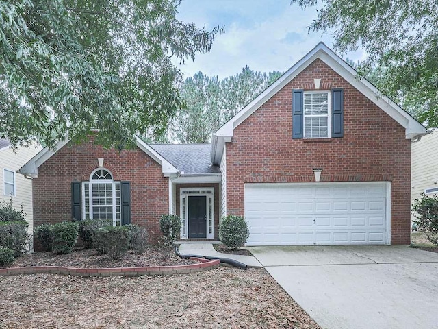 front facade with a garage