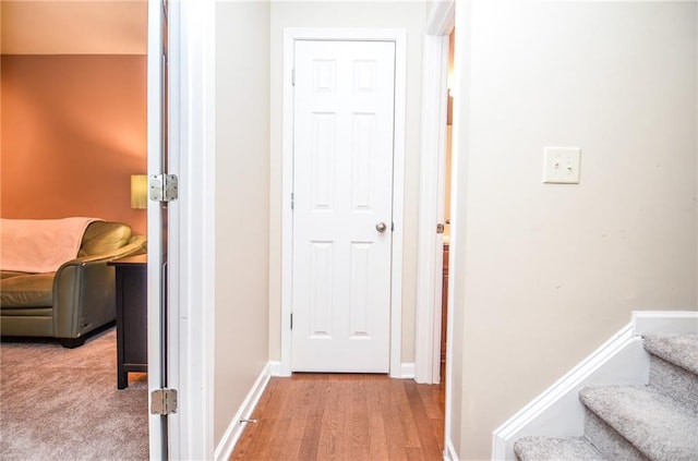 hallway featuring light hardwood / wood-style floors