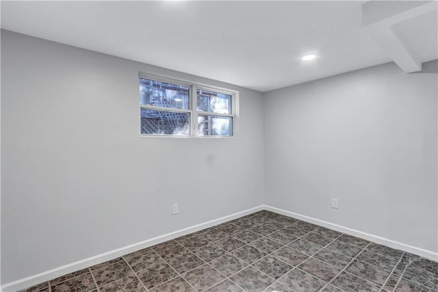 basement with baseboards