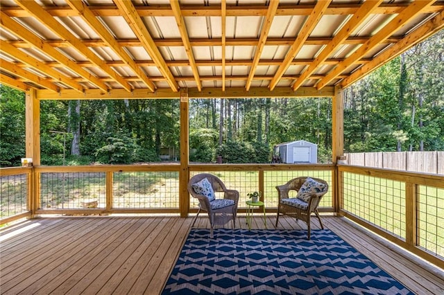 3845 Glen Ian Dr, Loganville, GA 30052 - wooden terrace featuring view of wooded area