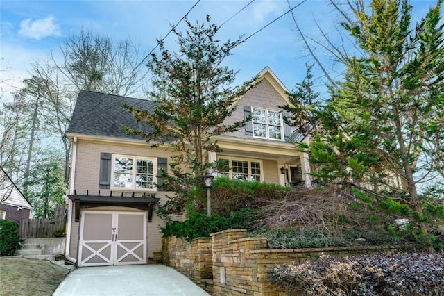 view of front of home featuring a garage