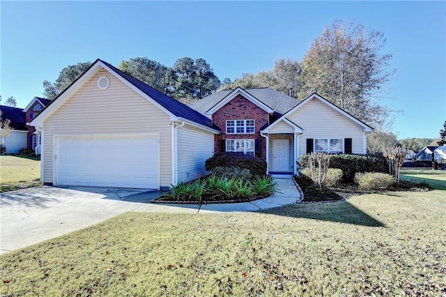 view of front of property with a front lawn