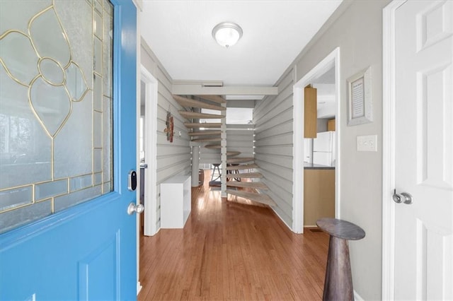 entrance foyer with wood-type flooring