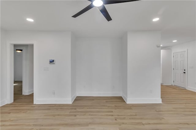 2358 Tilson Rd, Decatur, GA 30032 - empty room featuring ceiling fan, recessed lighting, and light wood-style flooring