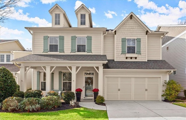 view of front of property featuring a garage