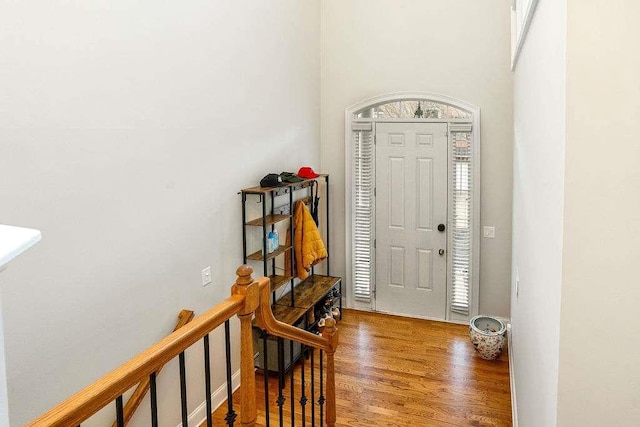 foyer with hardwood / wood-style floors