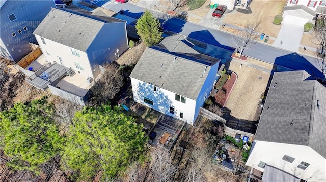 aerial view with a residential view