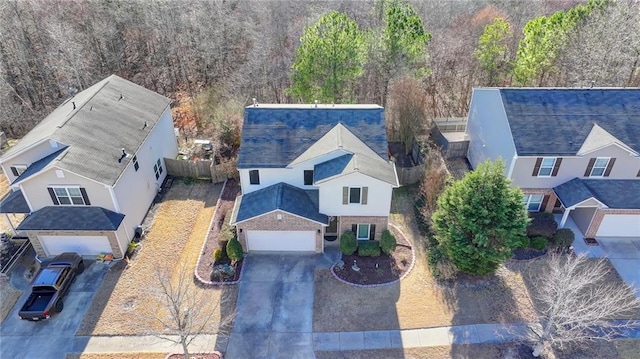 bird's eye view with a residential view