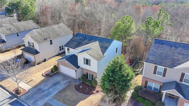 aerial view with a residential view