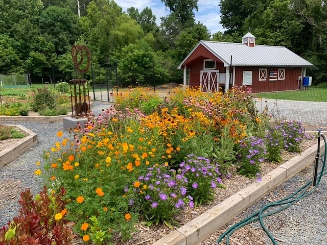 view of home's community with an outbuilding