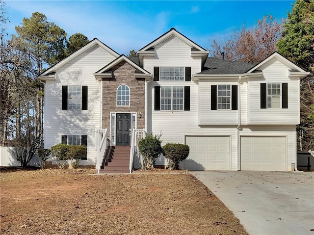 view of front of home with a garage