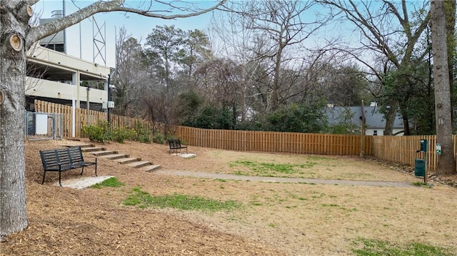 view of yard featuring fence