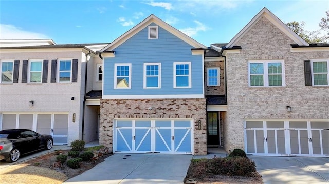 view of property with a garage