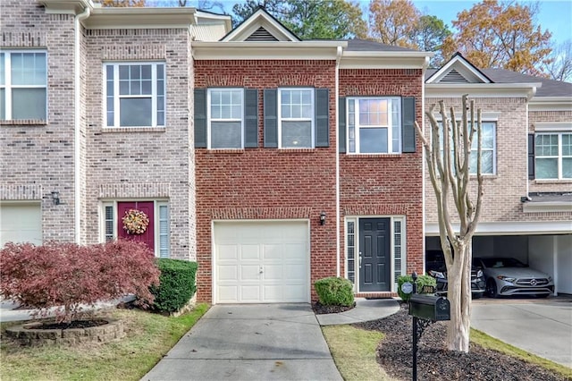 view of property with a garage