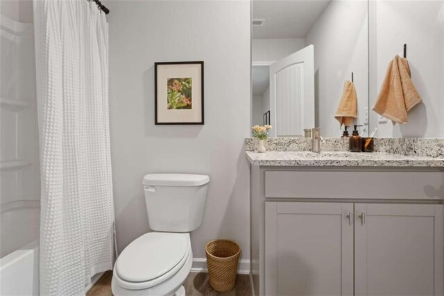247 Ivey Ter Unit 45, Temple, GA 30179 - bathroom featuring vanity and shower / bath combination with curtain