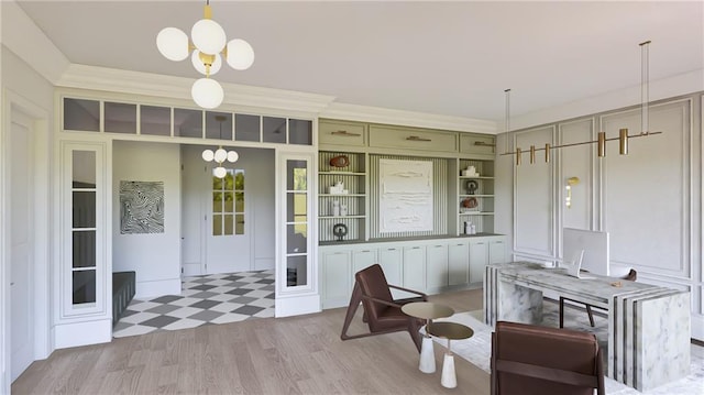 249 Lask Ln, Milton, GA 30004 - interior space with a chandelier and wood finished floors