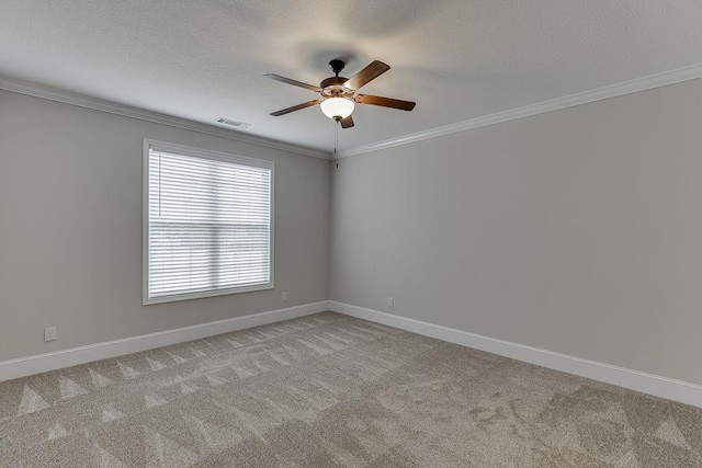 63 Emma Ln, Winder, GA 30680 - carpeted empty room featuring a ceiling fan, ornamental molding, baseboards, and a textured ceiling