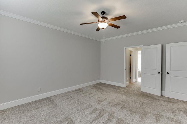 63 Emma Ln, Winder, GA 30680 - unfurnished room featuring ceiling fan, ornamental molding, light colored carpet, and baseboards