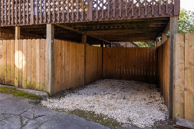 view of patio / terrace featuring fence