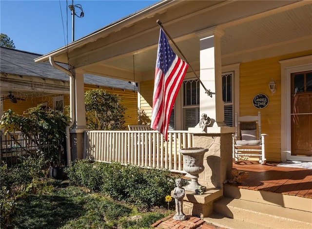 view of patio with covered porch