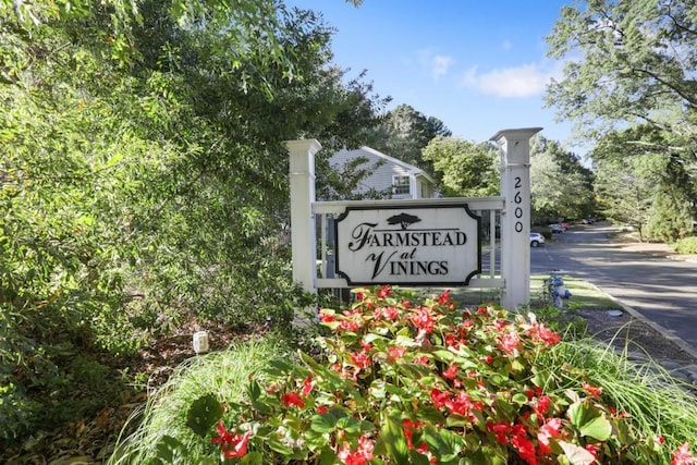 view of community sign