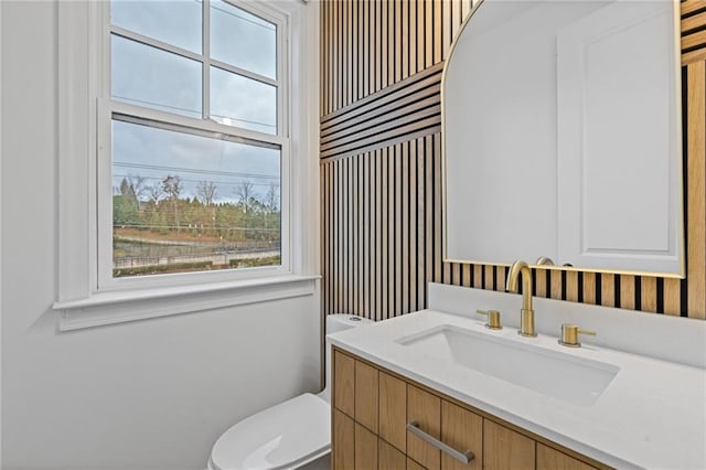 bathroom with toilet and vanity