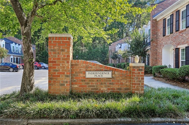 view of community sign