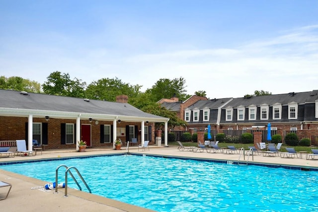 view of pool featuring a patio area