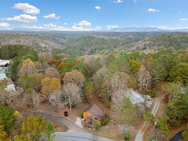 drone / aerial view with a mountain view