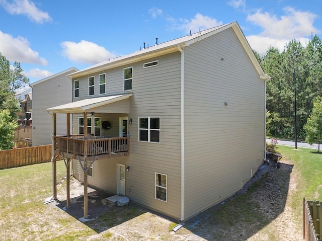 178 Crestbrook Way, Dallas, GA 30157 - back of property with ceiling fan and a wooden deck