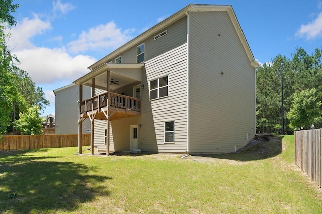 178 Crestbrook Way, Dallas, GA 30157 - rear view of property featuring a ceiling fan and a wooden deck