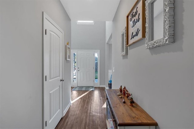 interior space with hardwood / wood-style floors