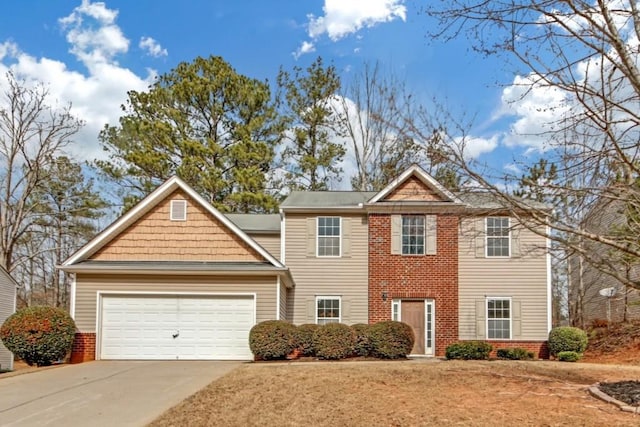 view of front of house with a garage