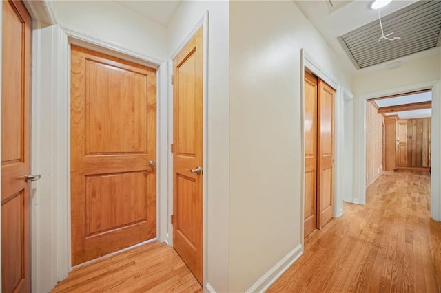 hallway featuring light wood-type flooring