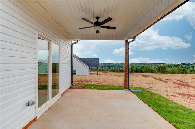 view of patio / terrace with ceiling fan