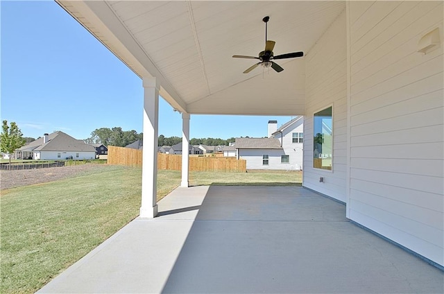 view of patio / terrace with ceiling fan