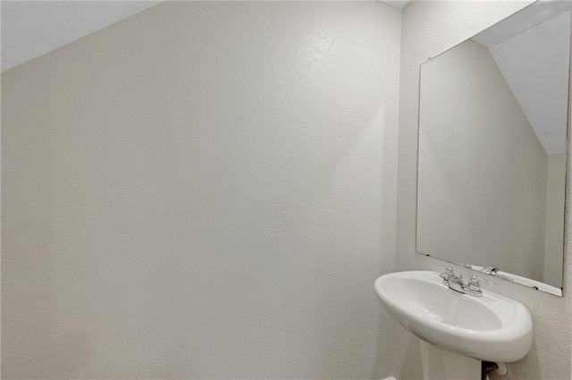 10814 Wheeler Trce, Hampton, GA 30228 - bathroom featuring vaulted ceiling and a sink