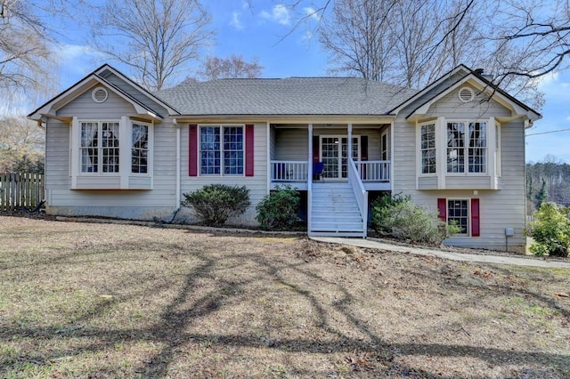 view of front of property featuring a porch