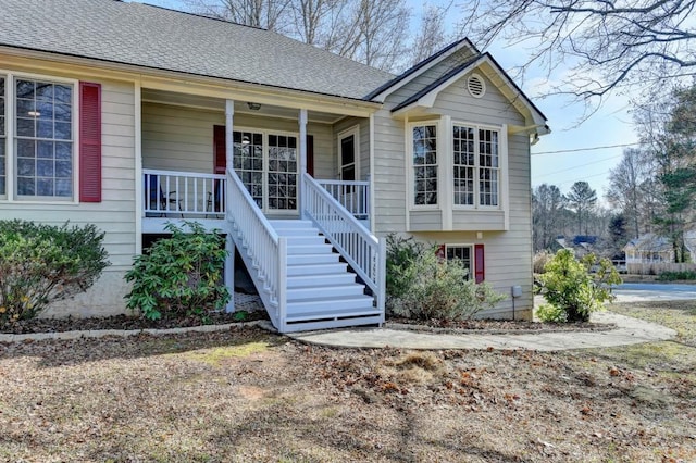 view of front of home featuring covered porch