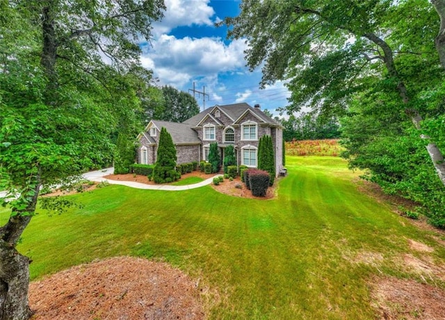 view of front of house with a front yard