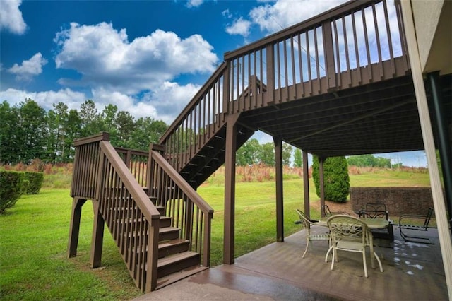 view of patio featuring a deck