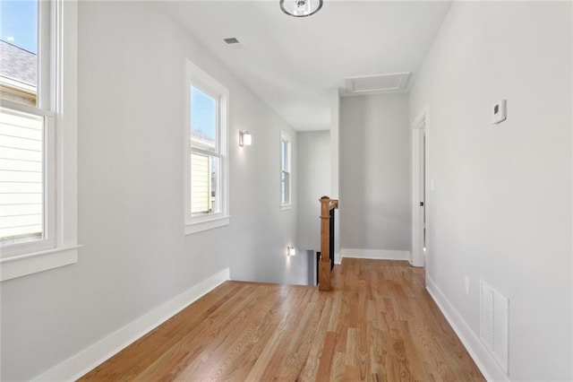 106 Hogue St, Atlanta, GA 30312 - spare room featuring healthy amount of natural light, light wood-style floors, attic access, and baseboards