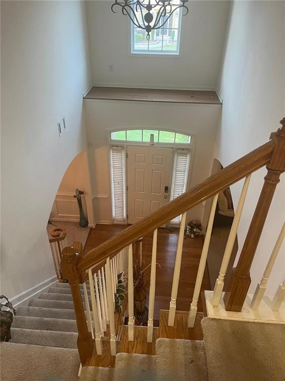 947 Simonton View Ln, Lawrenceville, GA 30045 - stairs featuring plenty of natural light and a towering ceiling