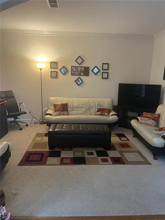 947 Simonton View Ln, Lawrenceville, GA 30045 - carpeted living area featuring ornamental molding