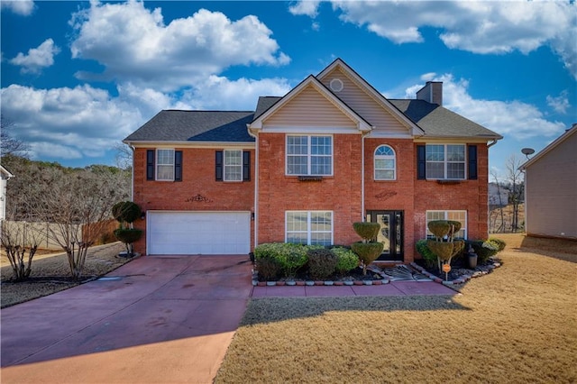 view of front of house with a garage