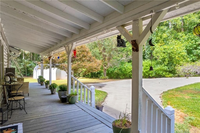 168 Silver Fox Dr, Dawsonville, GA 30534 - wooden terrace with a patio