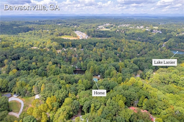 168 Silver Fox Dr, Dawsonville, GA 30534 - aerial view of property's location with a heavily wooded area