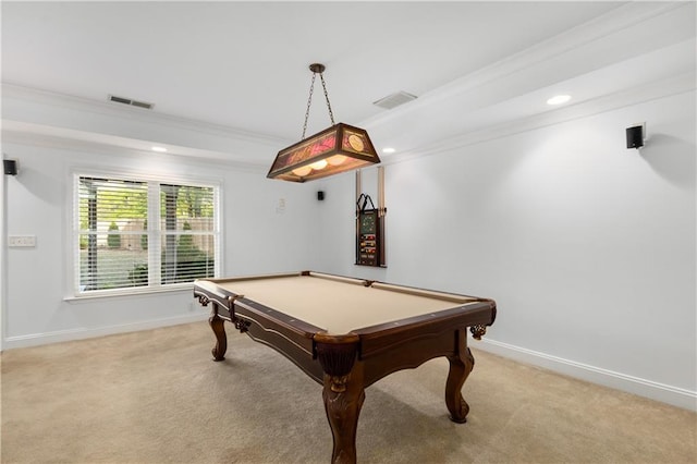 895 Ovalene Ln SW, Marietta, GA 30064 - playroom featuring baseboards, ornamental molding, visible vents, and light colored carpet